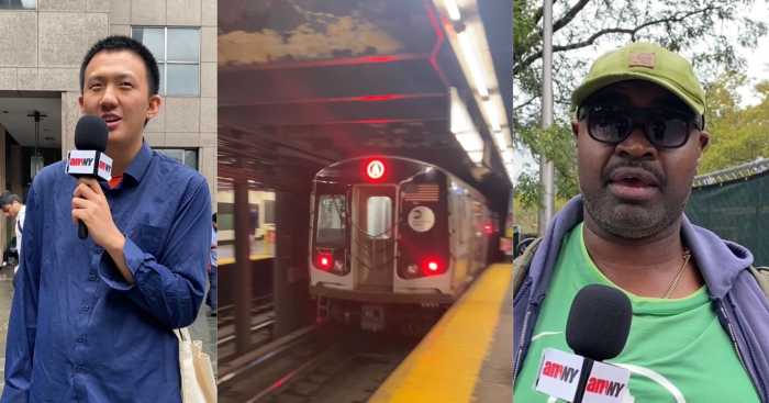commuters on the A train talking about politics and issues important to them