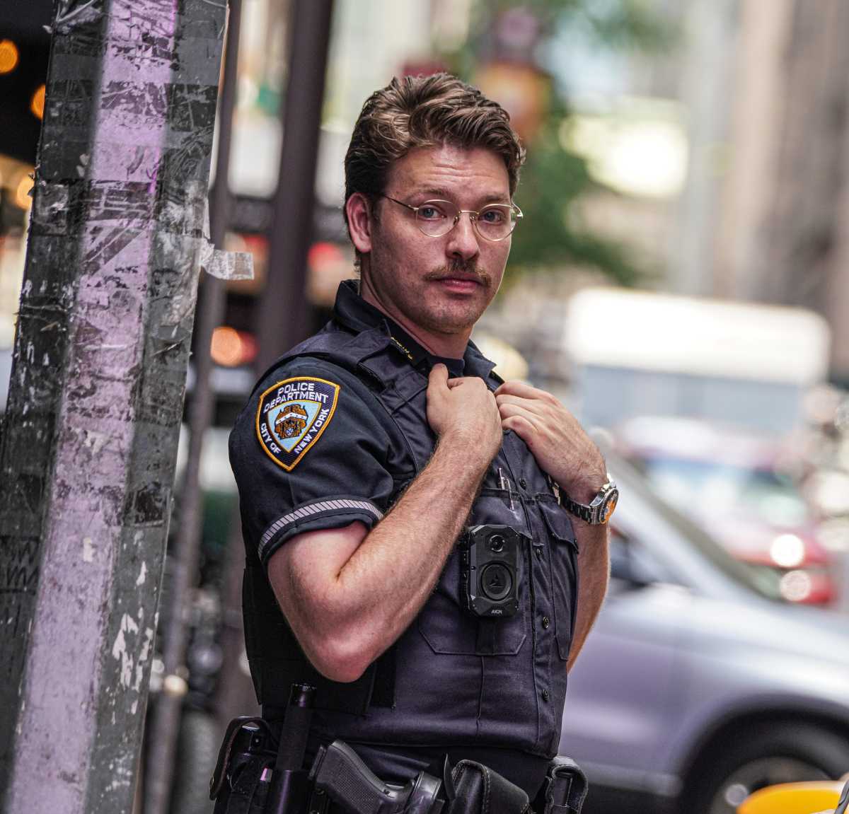 An NYPD officer on the beat