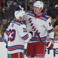 Rangers round into form with convincing road wins in Mike Sullivan’s return to Pittsburgh, Igor Shesterkin’s shutout in Buffalo 10 Adam Fox Adam Edstrom Rangers Penguins