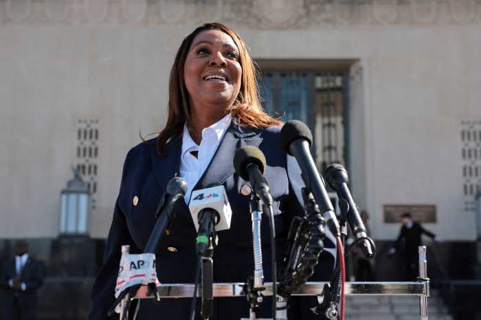 New York Attorney General Letitia James speaks to the media after she pleaded not guilty to charges that she defrauded her mortgage lender, outside the U.S. District Court for the Eastern District of Virginia, in Norfolk, Virginia, U.S., October 24, 2025. REUTERS/Jonathan Ernst TPX IMAGES OF THE DAY