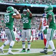 Giants sapped by injuries, run over by Eagles in 38-20 loss 17 Giants Saquon Barkley touchdown Eagles Week 8