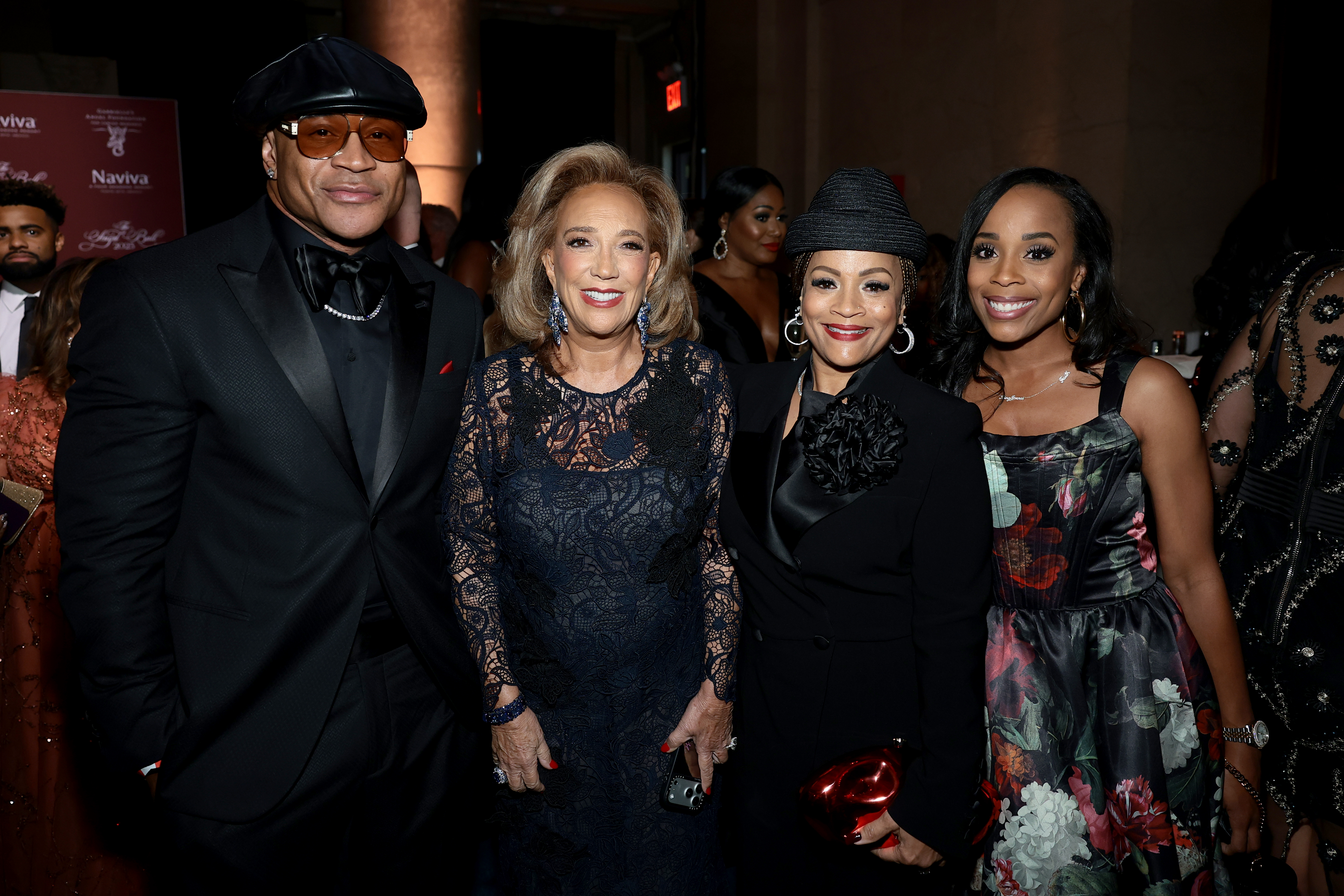 (L-R) LL Cool J, Denise Rich, Simone Smith and Italia Anita Maria Smith attend as Gabrielle's Angel Foundation Hosts Angel Ball 2025 at Cipriani Wall Street on October 27, 2025 in New York City. 