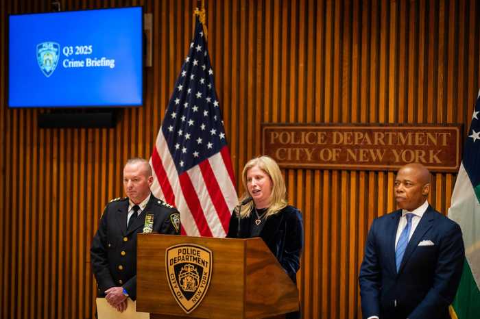 Mayor Eric Adams, NYPD Police Commissioner Jessica Tisch, and NYPD Chief of Crime Control Strategies Michael LiPetri: Tisch announced Wednesday that NYC had seen the fewest shooting incidents for the first nine months of any year, and for any third quarter in recorded history.