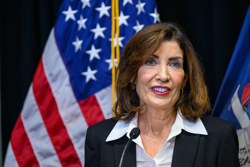Gov. Kathy Hochul on Oct. 8. The Governor has slammed President Donald Trump and Congressional Republicans after news broke that SNAP benefits may not be fully covered this November amid an ongoing Government shutdown. Photo: Susan Watts/Office of Governor Kathy Hochul
