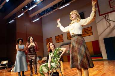 Kristolyn Lloyd, Irene Sofia Lucio, Betsy Aidem and Audrey Corsa in the Broadway production of "Liberation" by Bess Wohl, directed by Whitney White