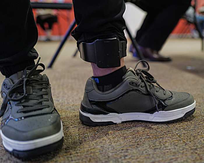 Ankle monitor around immigrant detained by ICE