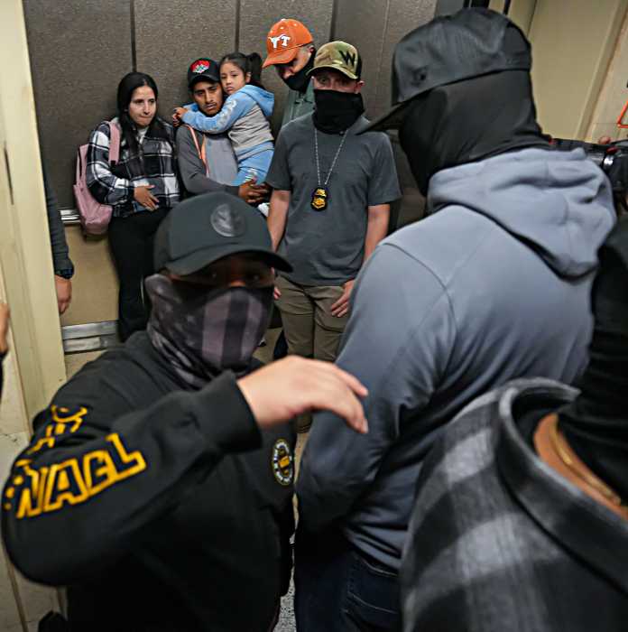Changing tactics? ICE takes entire families into custody for questioning inside 26 Federal Plaza in detainment strategy 3 ICE agents confront family in elevator