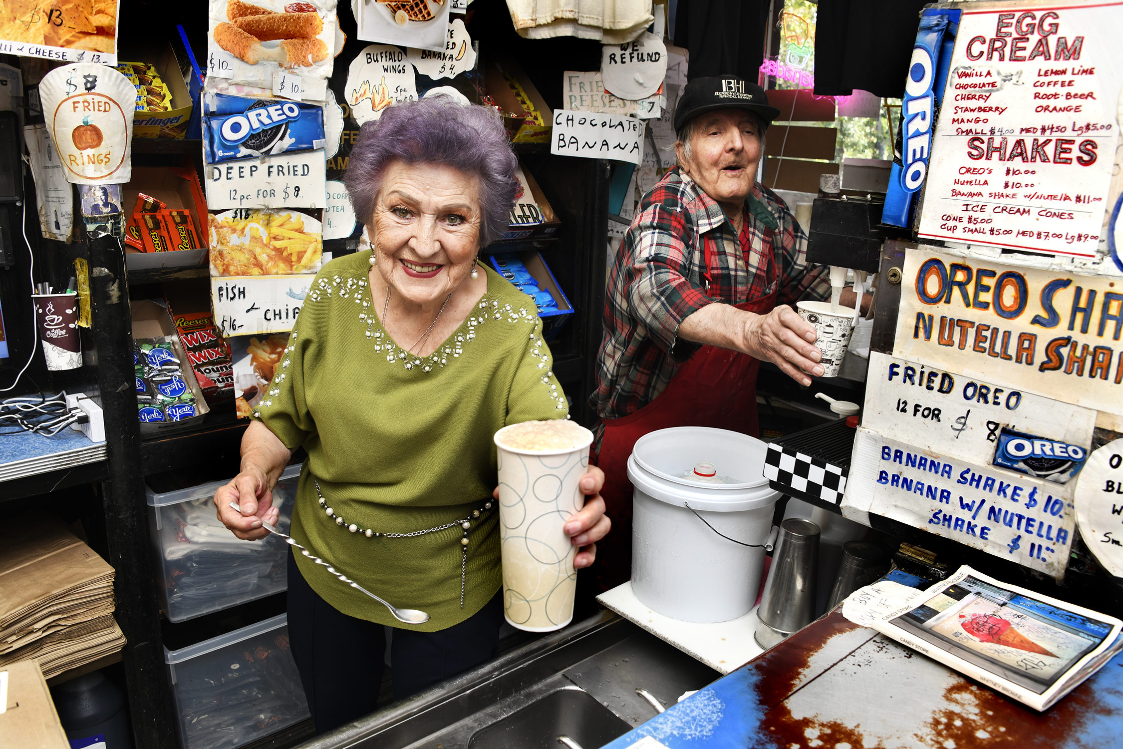 Stella, who works the day shift, has known Alvarez since the 70's . "How many times did Ray ask me to marry him ? About a thousand", she says, after making us an egg cream