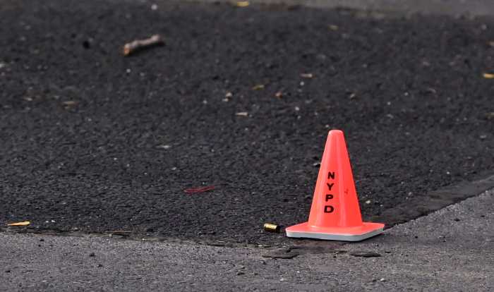 Man shot in the head and critically injured in Brooklyn, police say 3 A shell casing lies on the ground in the parking lot of Cooper Park Houses