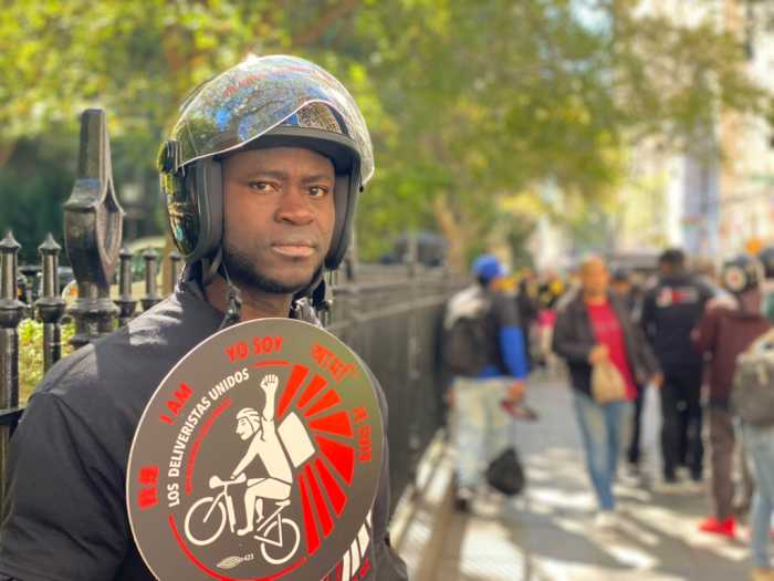Cossi Azonwakon is one of more than a thousand NYC couriers suddenly cut off from delivery apps — and now he’s fighting back.