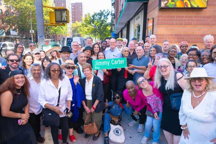 An intersection in Manhattan was co-named for the late president Jimmy Carter.
