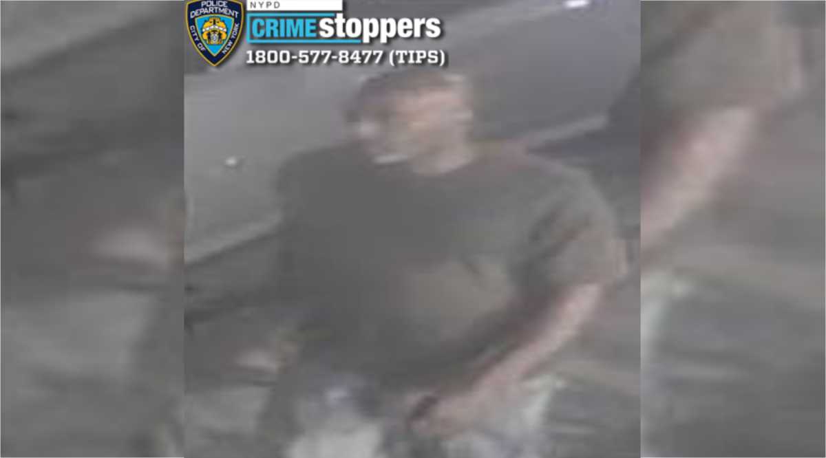 The NYPD released this image of a man sought in a hate crime investigation after two men were assaulted and subjected to anti-LGBTQ slurs in Hell’s Kitchen