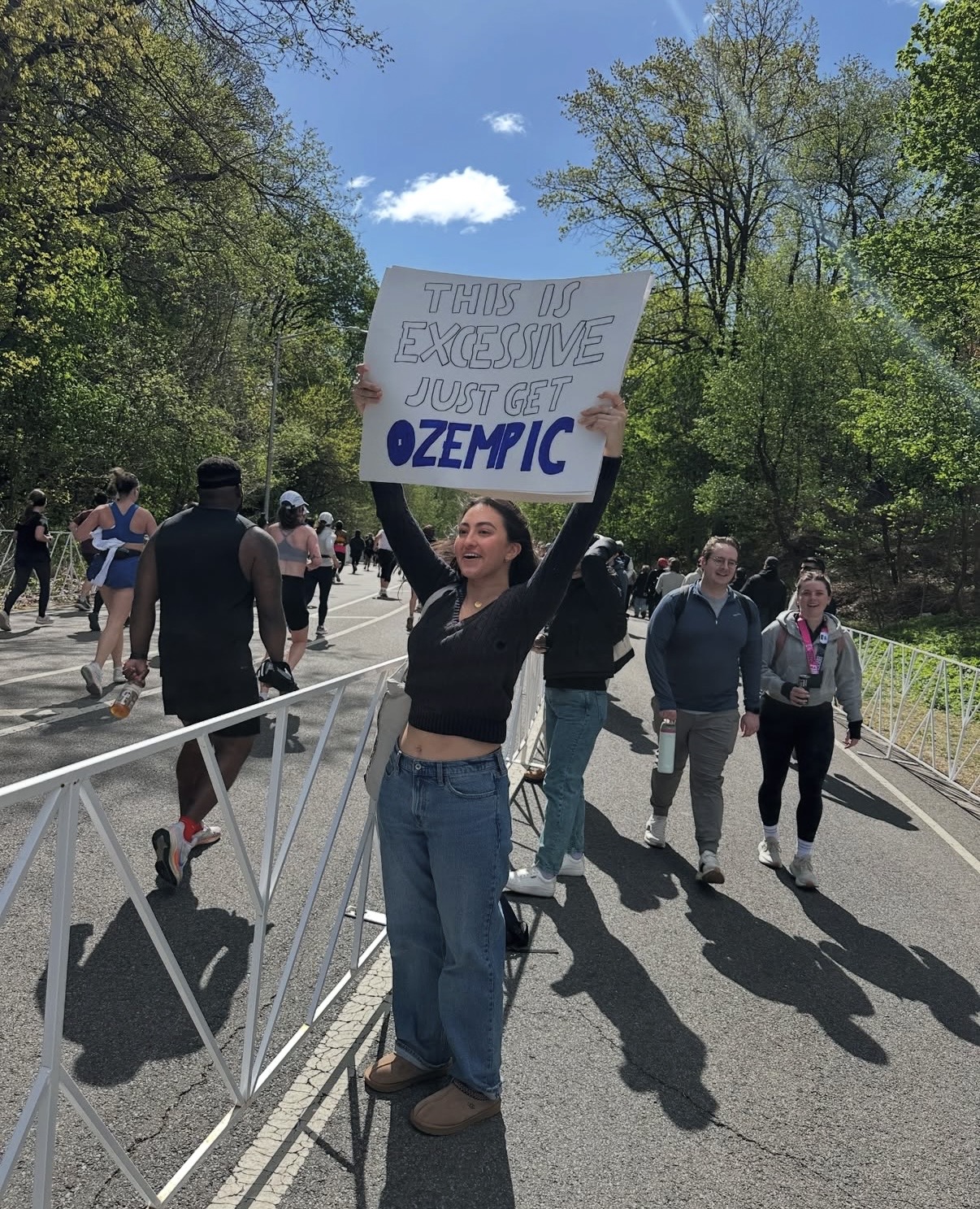 NYC MARATHON | The funniest NYC Marathon signs that could only exist here 4 The sign reads: This is excessive, just get ozempic