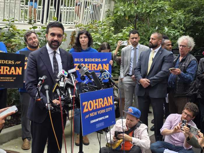 NYC mayoral candidate Zohran Mamdani speaking about slow bus service