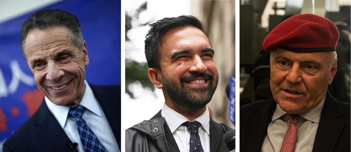NYC Mayor's Race candidates Andrew Cuomo, Zohran Mamdani and Curtis Sliwa