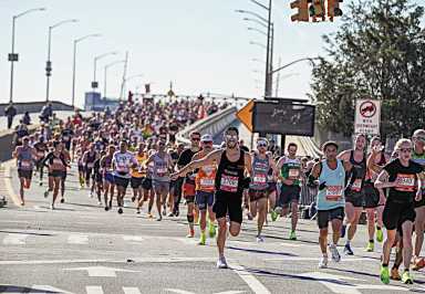 runners in the TCS NYC Marathon