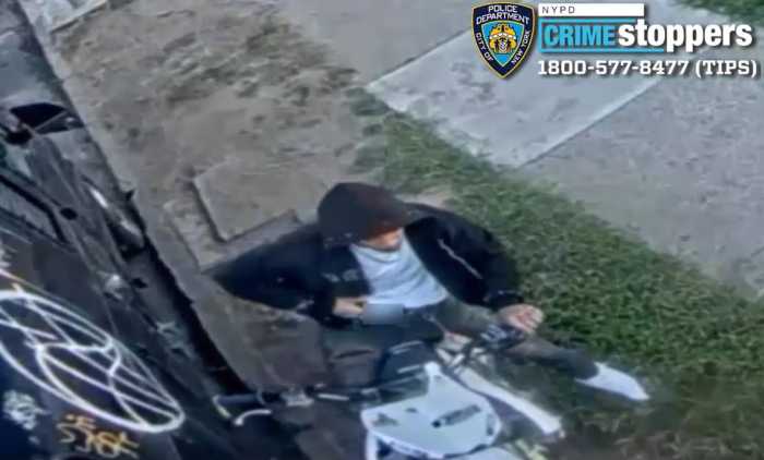 Police are searching for a man who allegedly shot two teenagers who nearly collided with him on his dirt bike in the Bronx in August. 