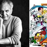 A human superhero: Push to honor Lower East Sider and Superhero co-creator Jack Kirby 15 Jack Kirby (left), a cartoon portrait of Jack Kirby with superheroes