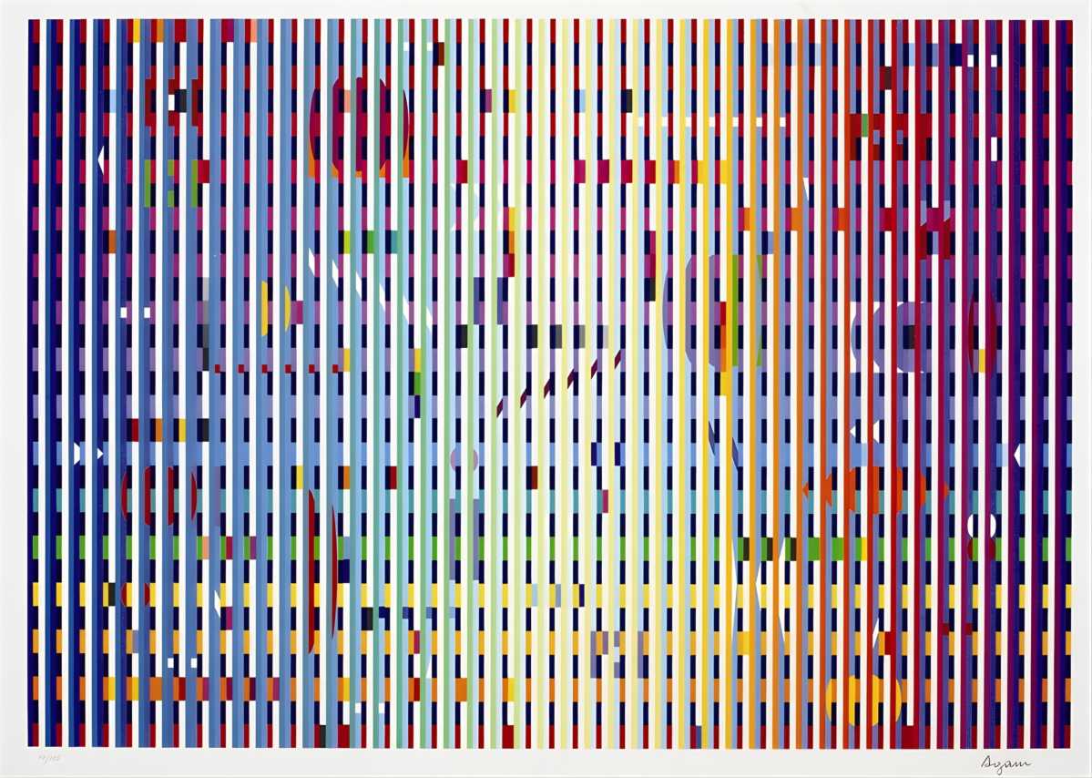 Rainbow Bright kinetic art by Yaacov Agam, 2006