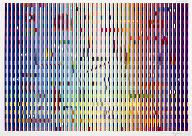 Rainbow Bright kinetic art by Yaacov Agam, 2006