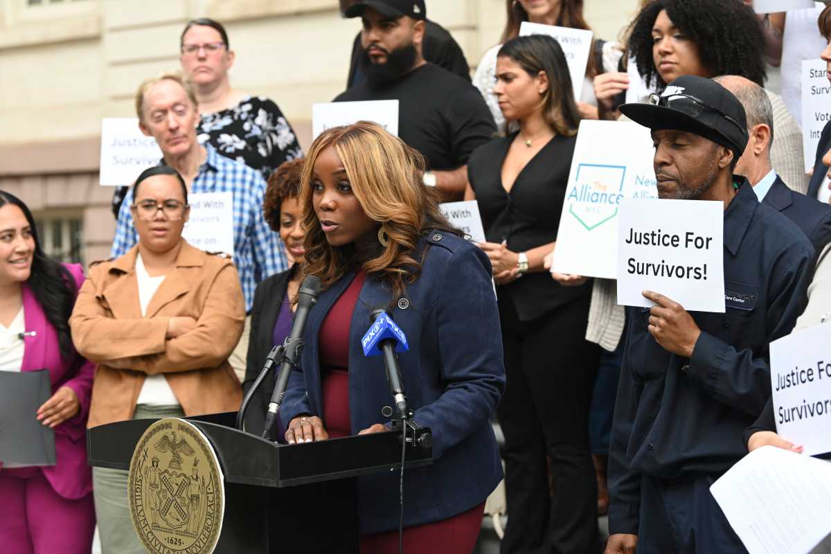 Sexual abuse survivors, advocates, and City Council members demanded on Tuesday an immediate hearing and vote on Intro. 1297, a bill designed to strengthen protections for victims of gender-motivated violence.