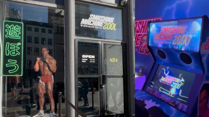 A24 and director Benny Safdie have launched “The Smashing Machine” 2000 Arcade Pop-Up in SoHo
