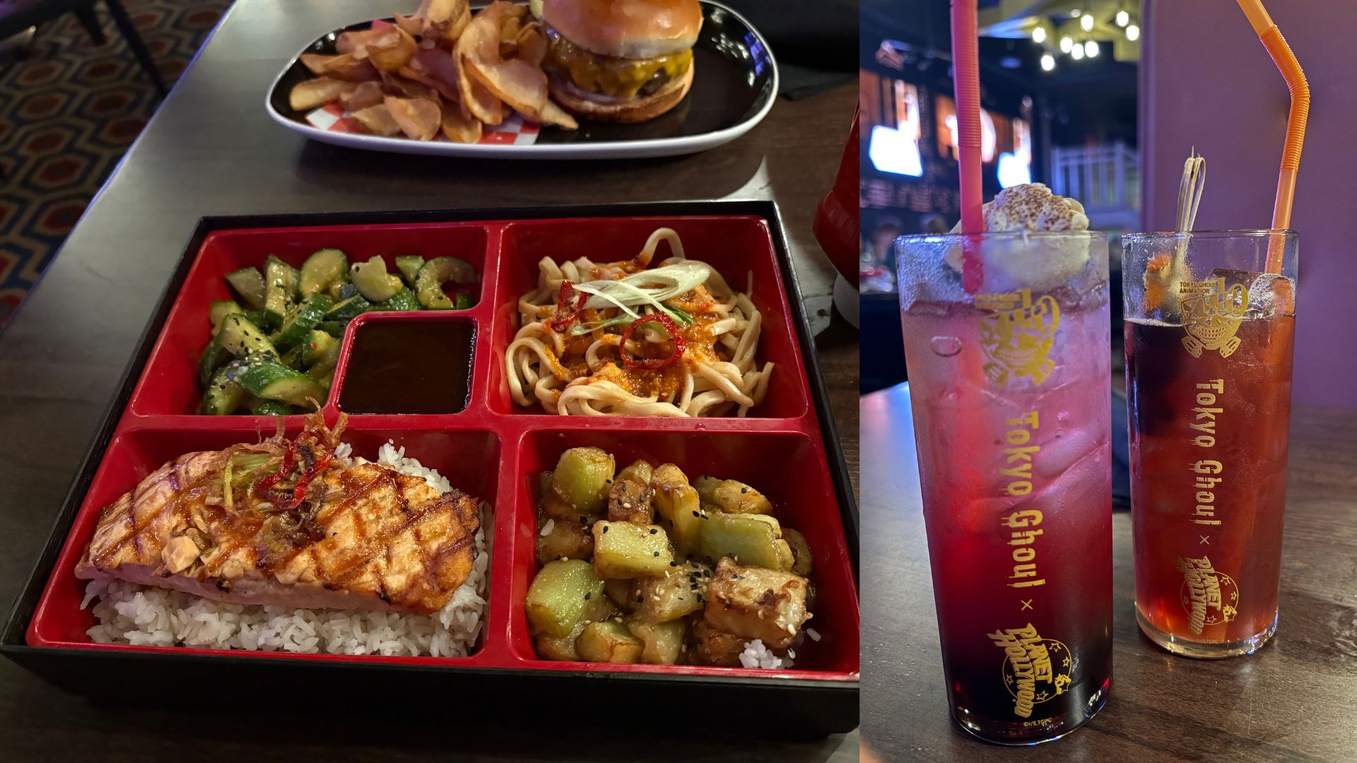 The "Tokyo Ghoul" Bento Box and the Cheeseburger Cheeseburger.