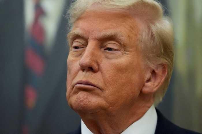 president donald trump scowling