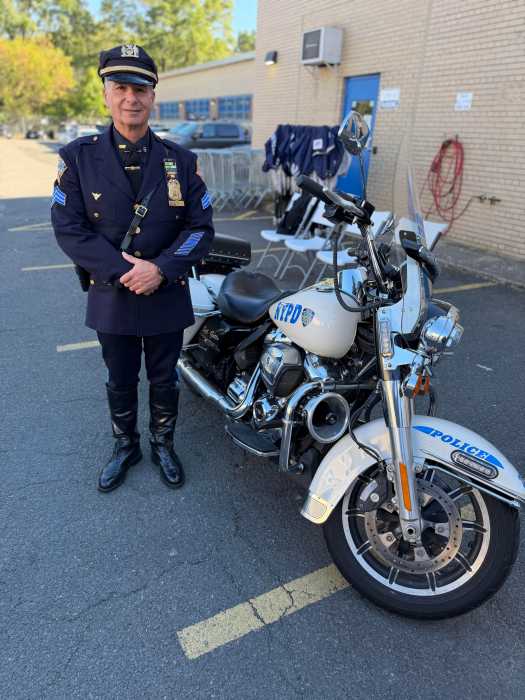 NYPD sergeant and motorcycle ready to retire