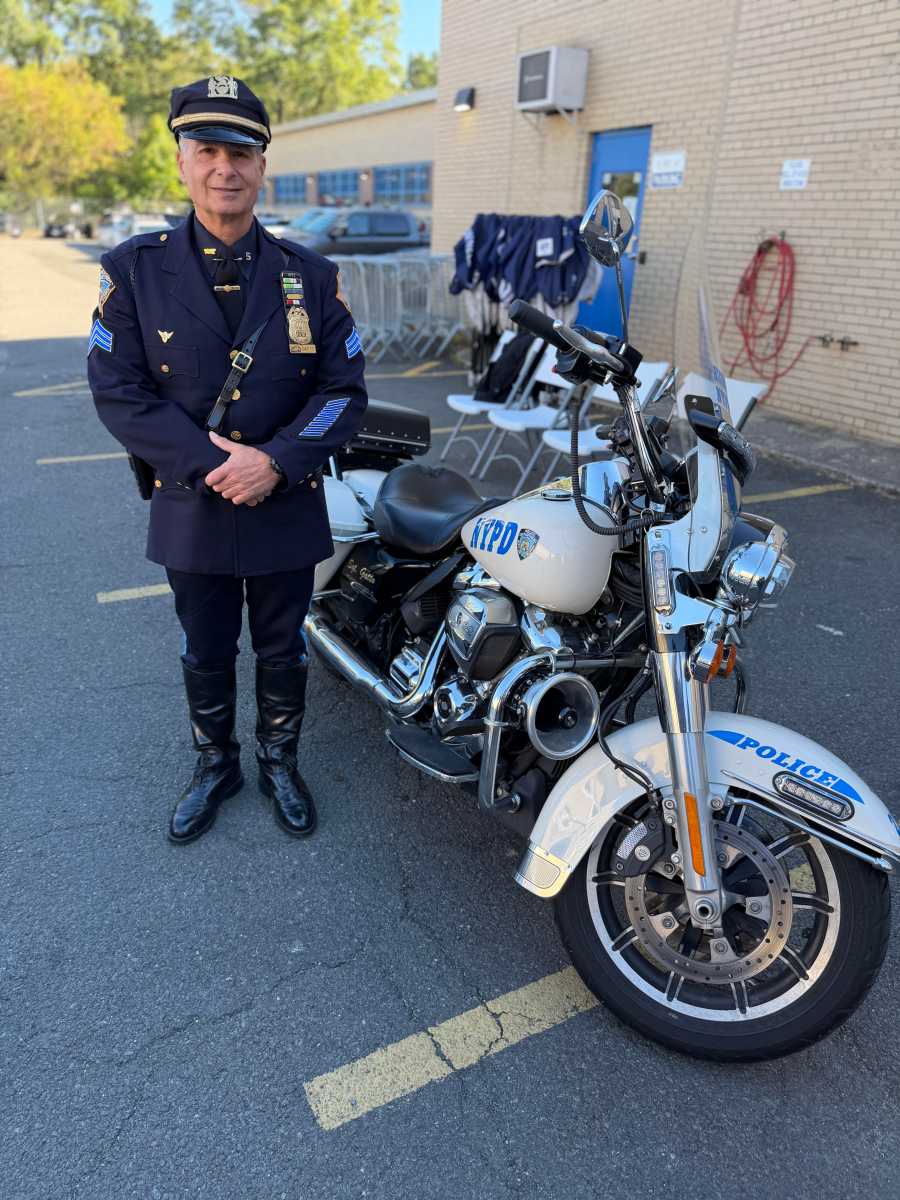 NYPD sergeant and motorcycle ready to retire