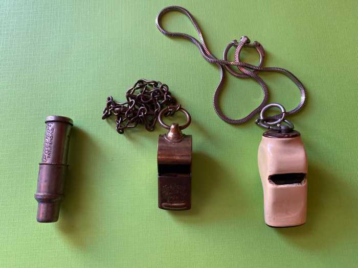 Band of blue: Retired NYPD officers with thousands of artifacts advocate for opening new police museum in NYC 3 three vintage NYPD whistles