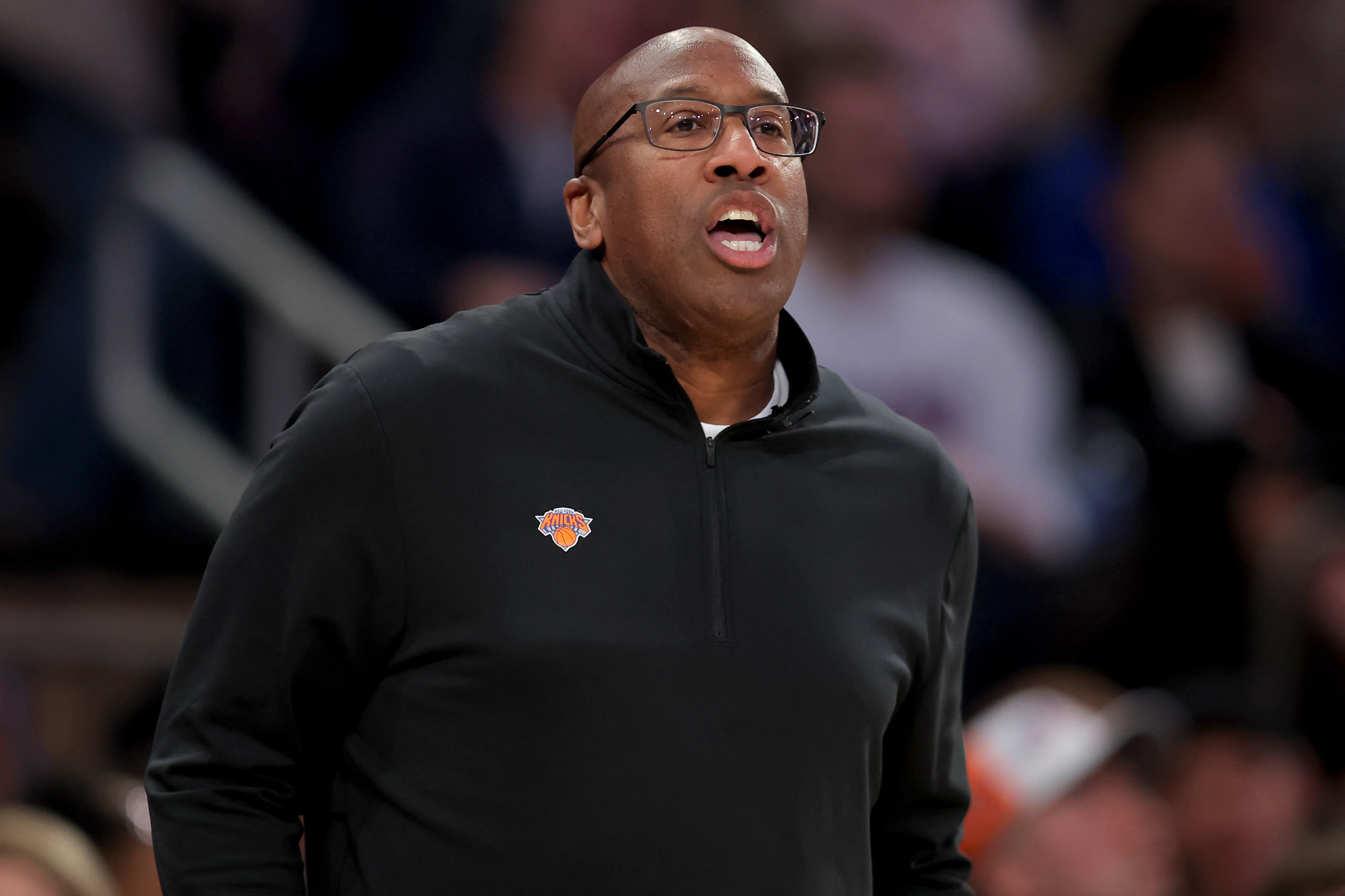 Knicks' offense on historic run as they stay undefeated at the Garden with 133-120 win over Grizzlies 2 Nov 5, 2025; New York, New York, USA; New York Knicks head coach Mike Brown coaches against the Minnesota Timberwolves during the second quarter at Madison Square Garden. Mandatory Credit: Brad Penner-Imagn Images