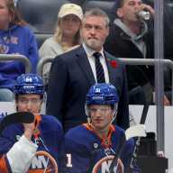 Matheiu Darche, Patrick Roy relationship paving way for Islanders' strong start 8 Patrick Roy Islanders bench Wild