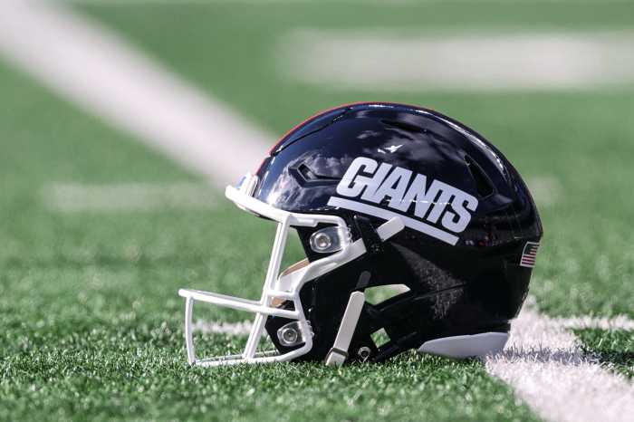 Giants helmet Paulson Adebo injury