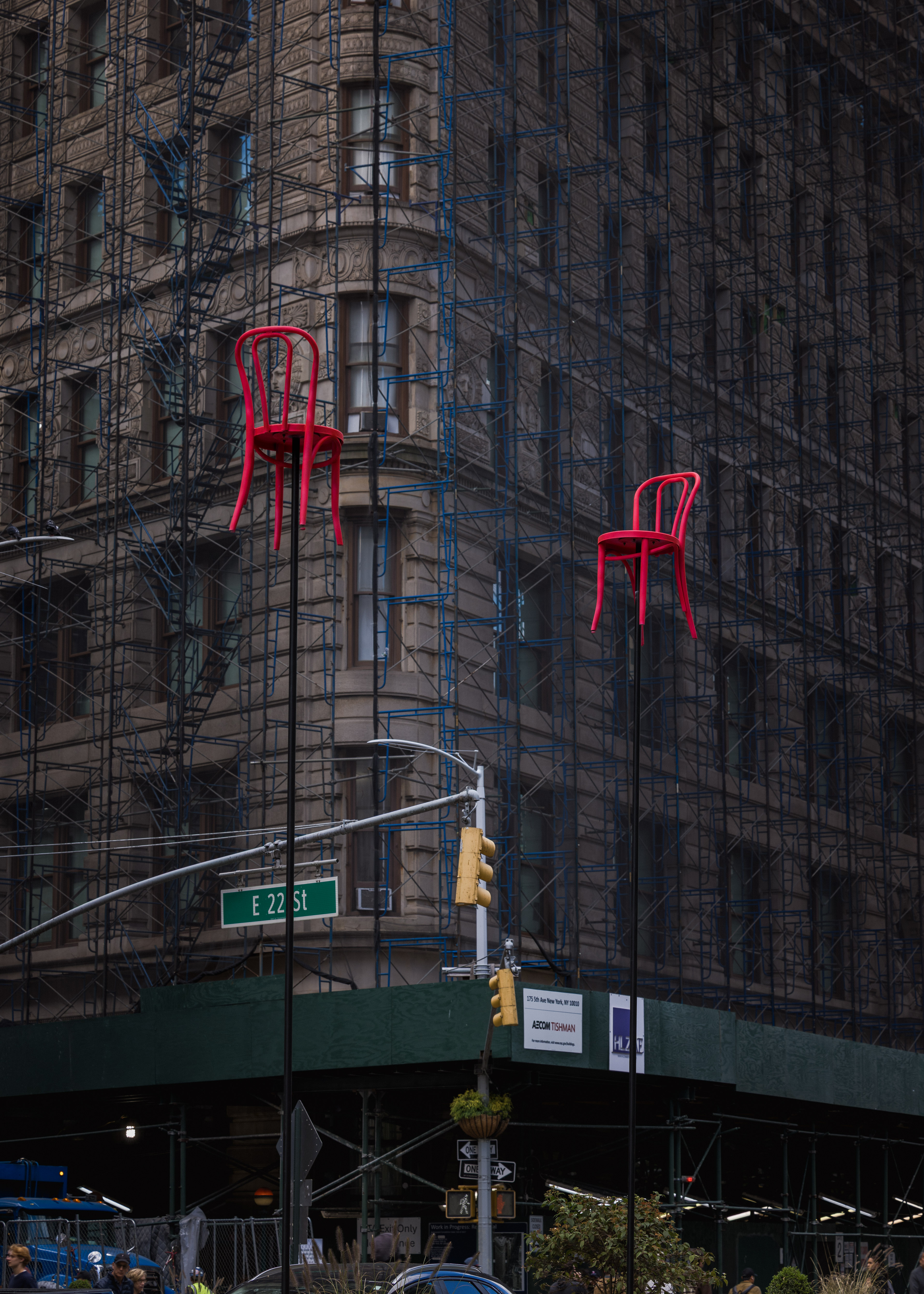 The Space Between Us, on display in Manhattan at 22nd Street and Broadway.