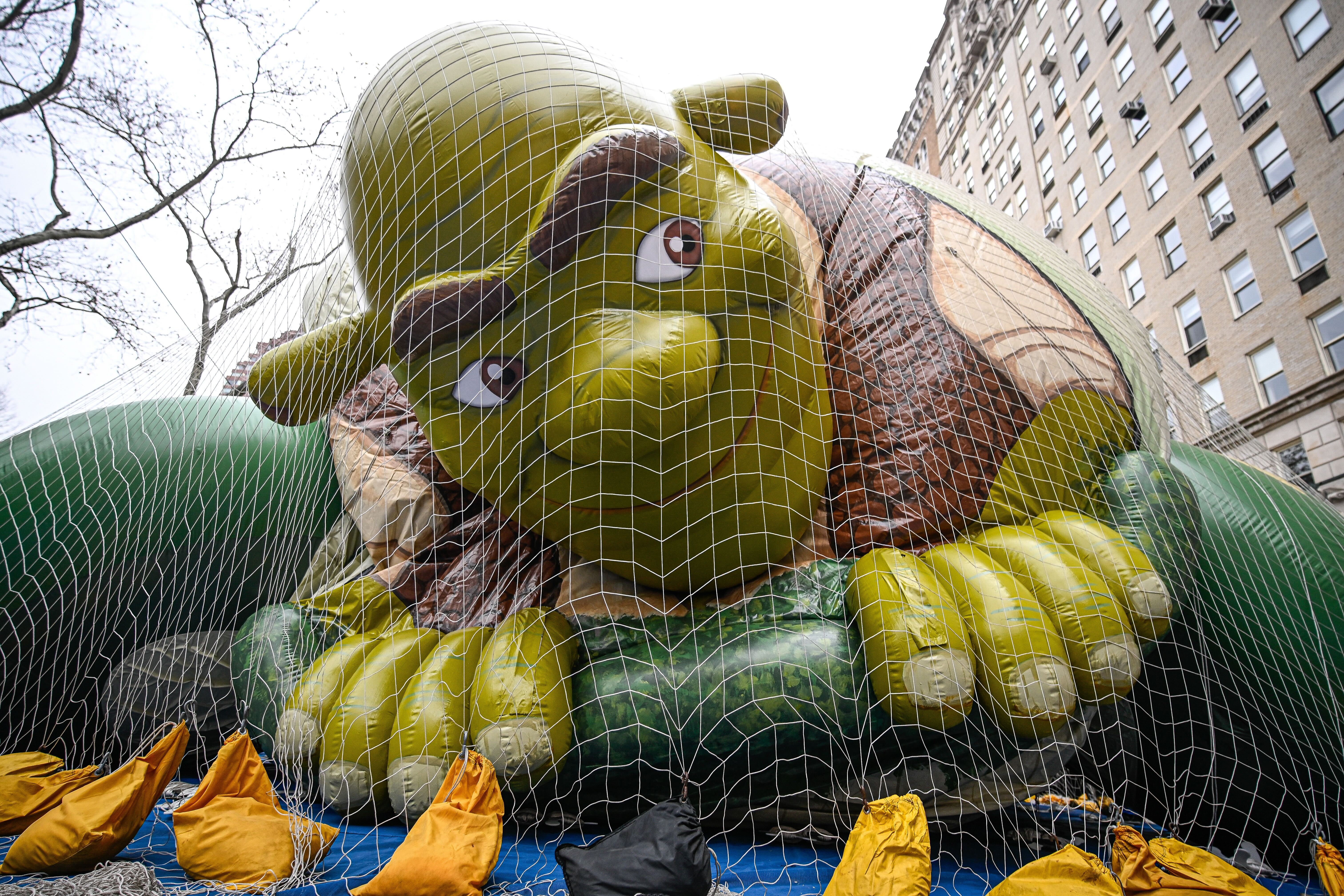Shrek's Onion Carriage is a new addition to the parade.