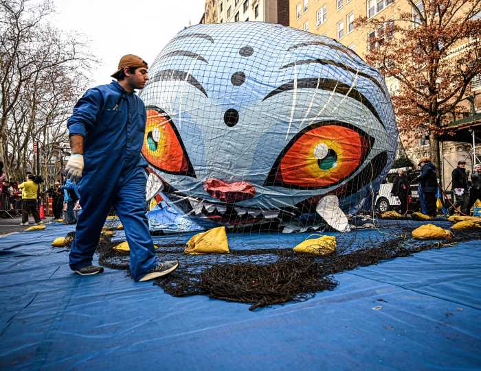 Parade workers are gearing up for the Macy's Thanksgiving Day Parade.