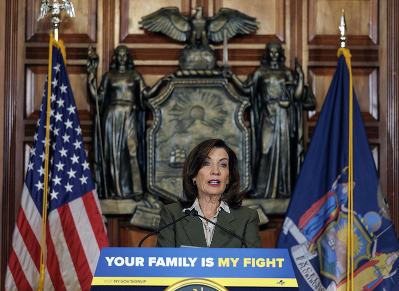 Gov. Kathy Hochul speaking about HEAP program