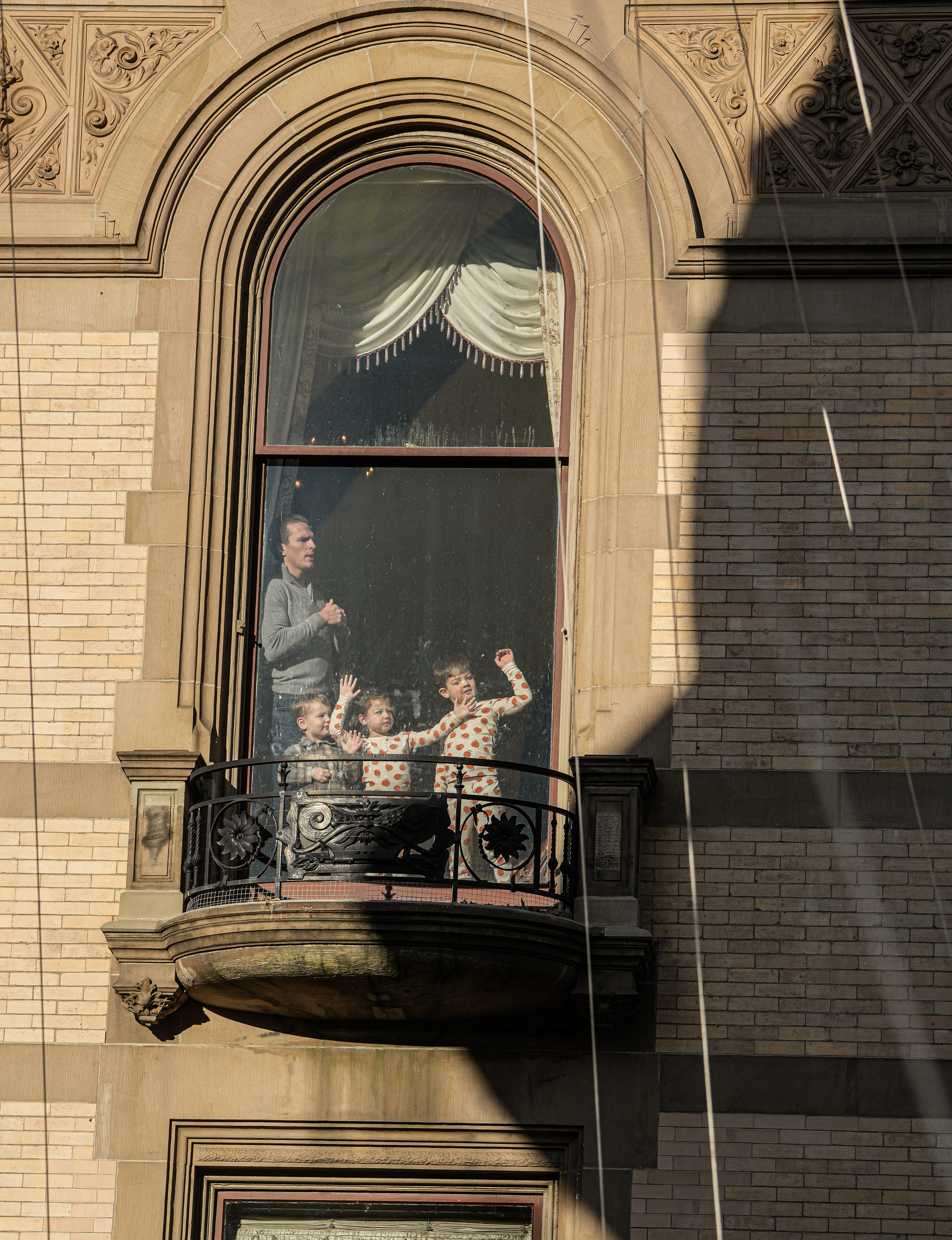 Spectators watched from their apartments as well.