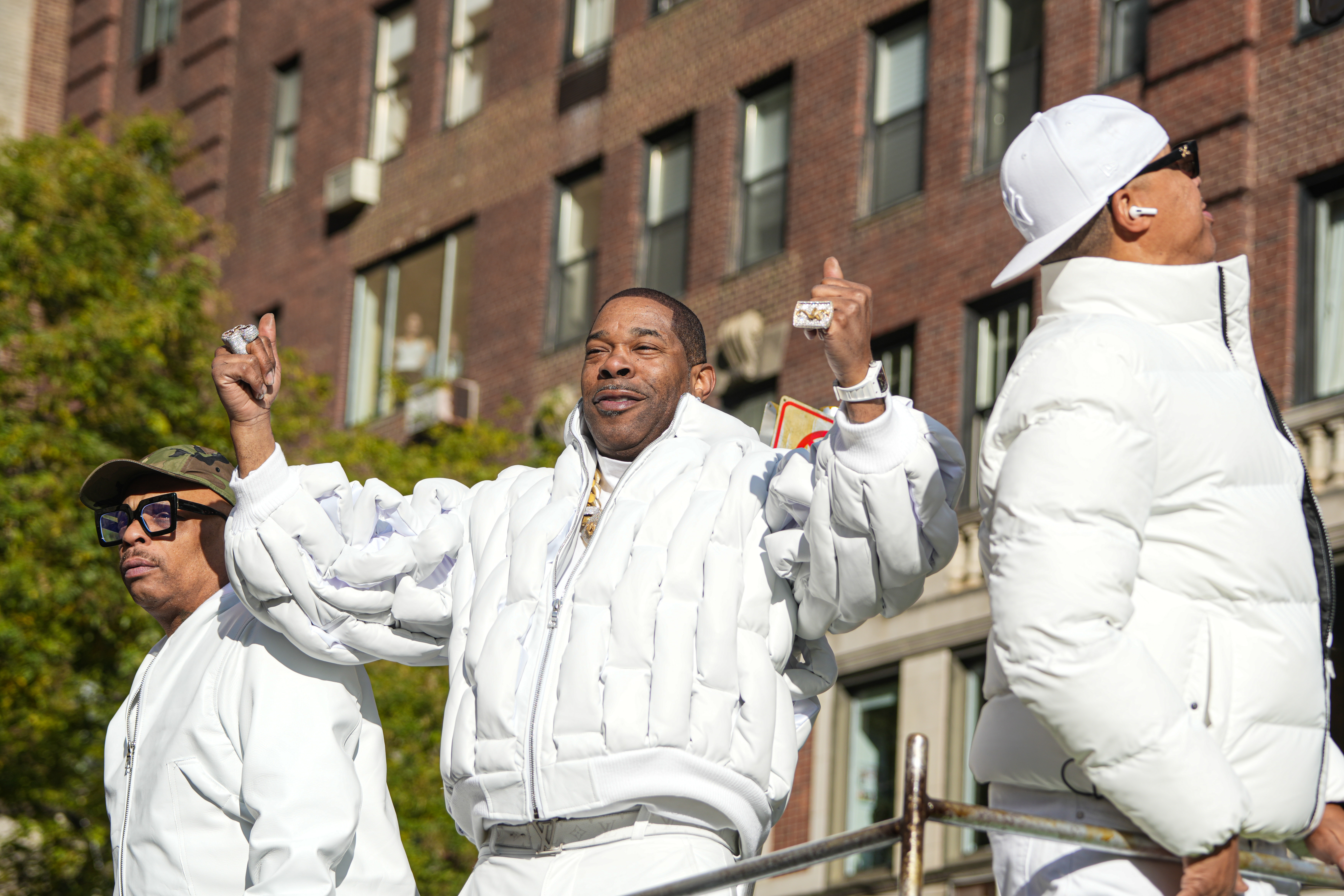 Busta Rhymes at the 99th Annual Macy's Thanksgiving Day Parade.