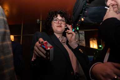 person dressed as fran lebowitz at francon