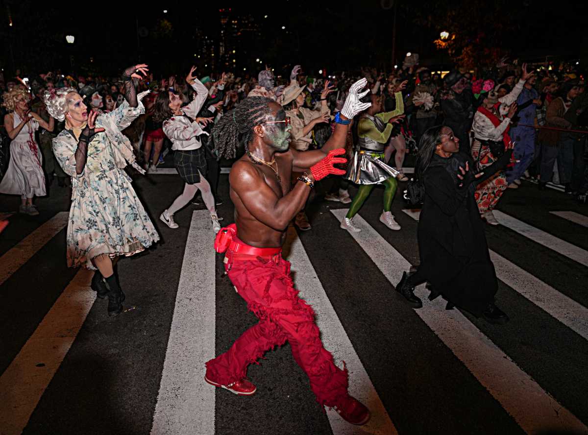 dancing thriller at Village Halloween Parade