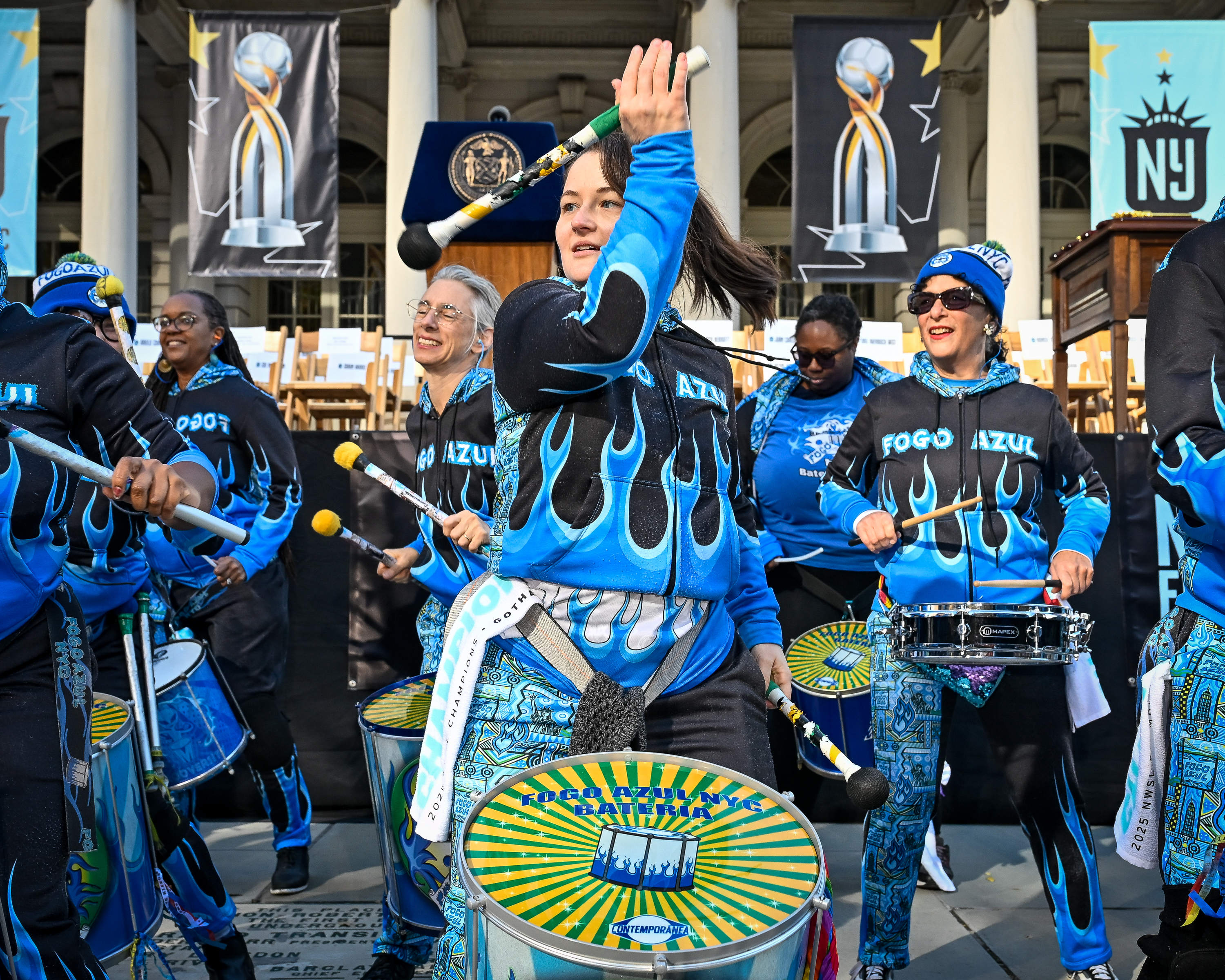Fogo Azul attended the Gotham FC's NWSL Championship celebration. 
