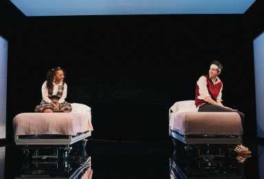 Gruesome Playground Injuries cast members Kara Young and Nicholas Braun