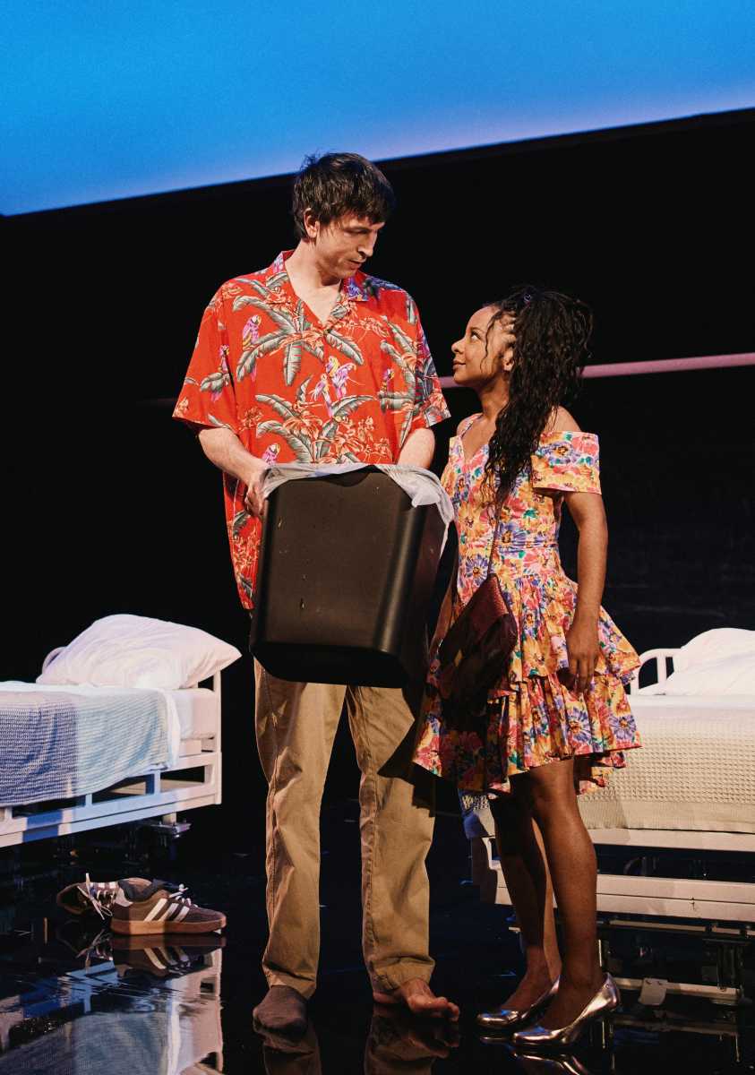 Review | ‘Gruesome Playground Injuries’ have Nicholas Braun and Kara Young bleed beautifully on stage 3 Nicholas Braun and Kara Young in "Gruesome Playground Injuries" at the Lucille Lortel Theatre.