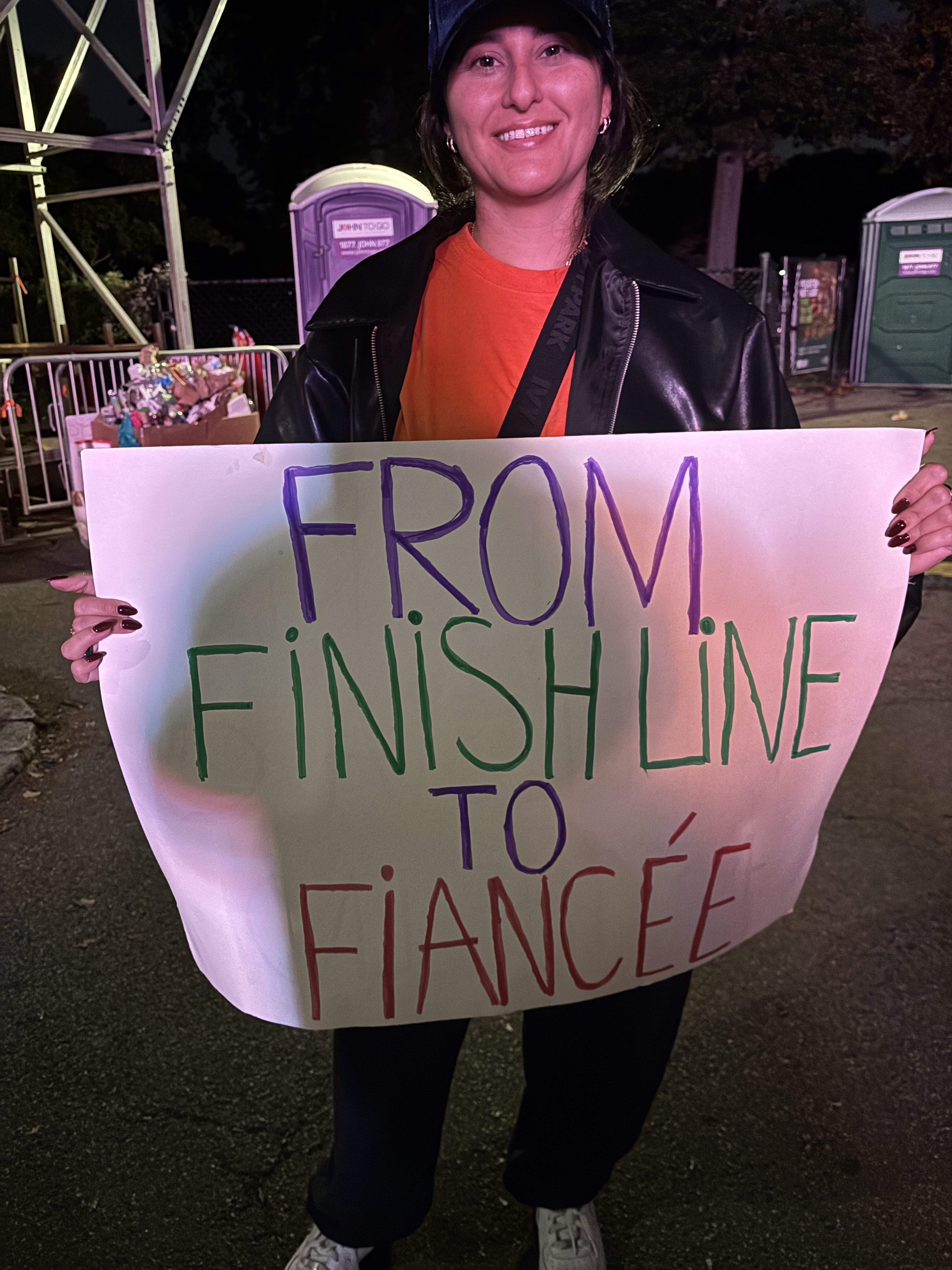 nyc marathon proposal sign 