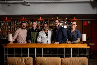 James Wheeler, Alex Lawrence Milia, Ryan Chetiyawardana (Mr Lyan), Gary Wallach and Carsten Johannsen at The Seed Library