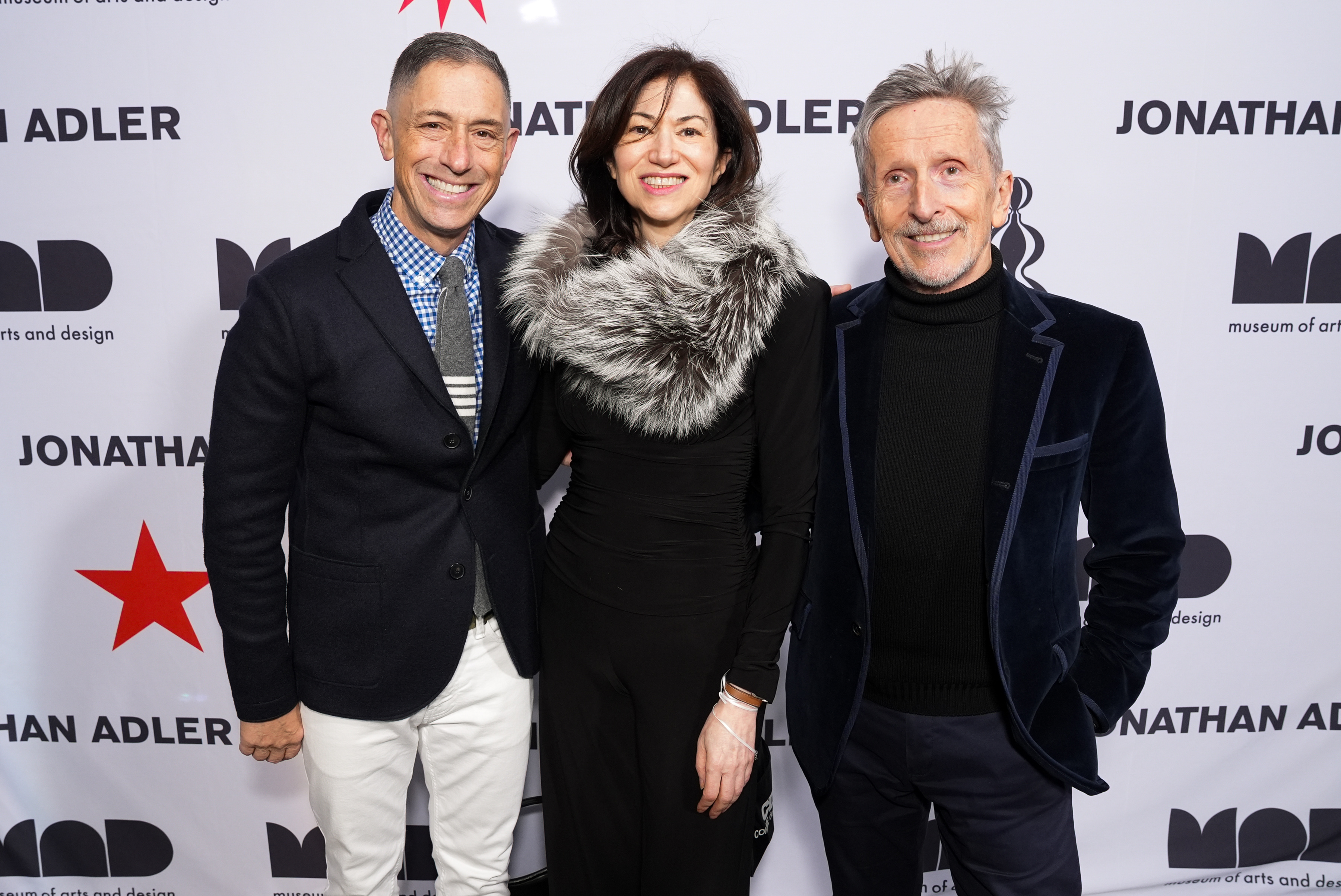 Jonathan Adler, Amy Adler and Simon Doonan attend MAD Ball 2025 at Museum of Arts and Design on October 29, 2025 in New York.
