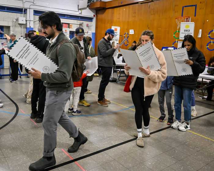 voters with ballots in 2025 NYC Mayor's race election in Brooklyn