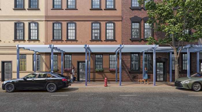 Shed happens: City reveals six modern sidewalk scaffolding designs to replace old green sheds 6 Flex Shed (Arup)
